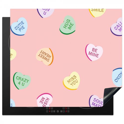 Herdabdeckplatte - Herz - Bonbon - Pastell - Text