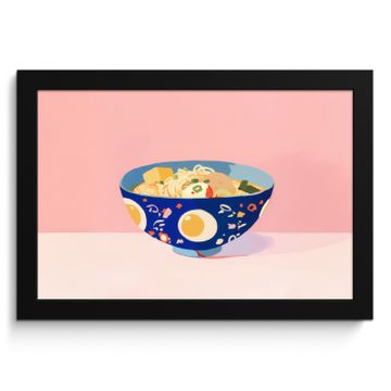 Bilder mit Rahmen - Nudeln - Schüssel - Blau - Illustration