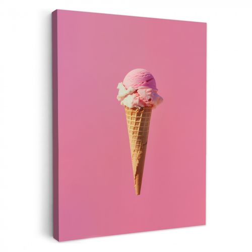 Leinwandbilder - Horn - Schaufel Eiscreme - Rosa
