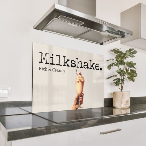 Spritzschutz Küche - Milchshake - Kirsche - Strohhalm