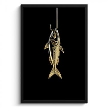 Bilder mit Rahmen - Gold - Fisch - Haken - Schwarz