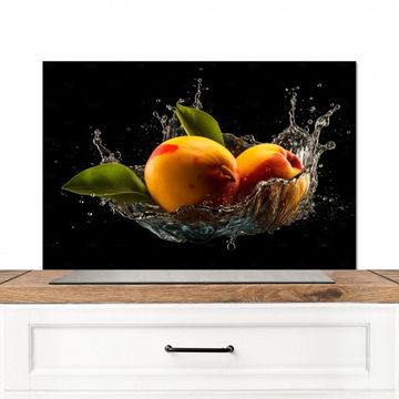 Spritzschutz Küche - Mango - Frucht - Wasser - Schwarz - Blatt