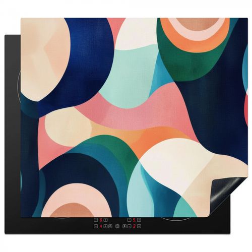 Herdabdeckplatte - Abstrakt - Blau - Rosa