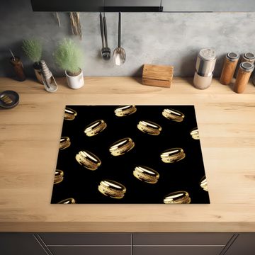 Herdabdeckplatte - Makronen - Muster - Gold - Schwarz