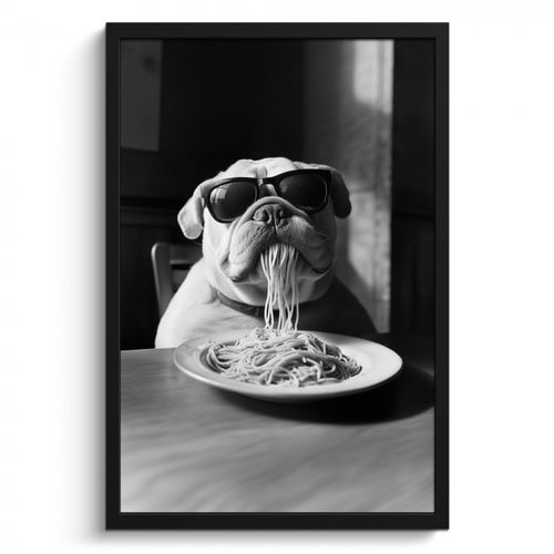 Bilder mit Rahmen - Hund - Bulldogge - Brille - Hart - Tiere