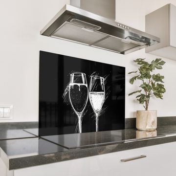 Spritzschutz Küche - Schwarzer und weißer Toast