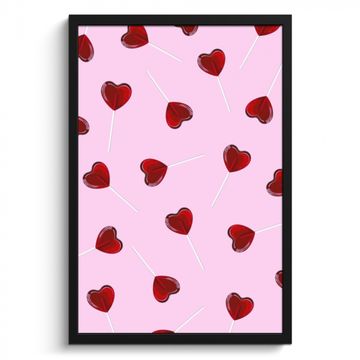 Bilder mit Rahmen - Rosa - Herz - Lutscher - Bonbon