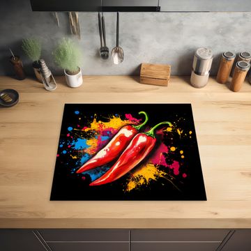 Herdabdeckplatte - Pfeffer - Graffiti - Farbe - Abstrakt - Modern - Farbenfroh