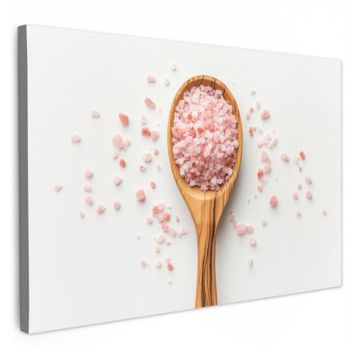 Leinwandbilder - Löffel - Salz - Rosa