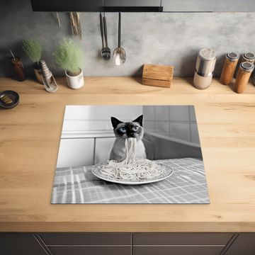Herdabdeckplatte - Katze - Siamese - Schwarz und weiß - Niedlich - Tiere