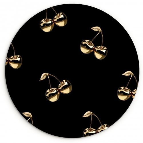 Runde Bilder - Muster - Kirsche - Gold - Chrom