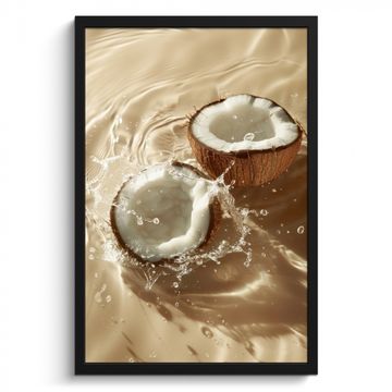 Bilder mit Rahmen - Kokosnuss - Wasser - Beige - Spritzer