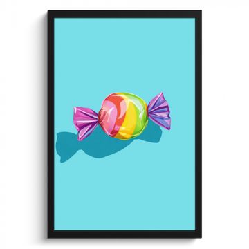 Bilder mit Rahmen - Blau - Bonbon - Regenbogen