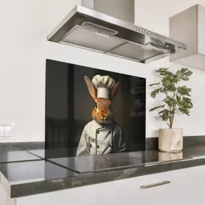 Spritzschutz Küche - Kaninchen - Koch - Tier