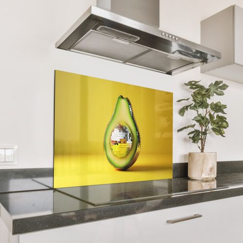 Spritzschutz Küche - Avocado - Discokugel - Gelb - Glitzer