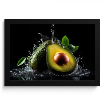 Bilder mit Rahmen - Avocado - Gemüse - Blatt - Wasser - Schwarz - Grün