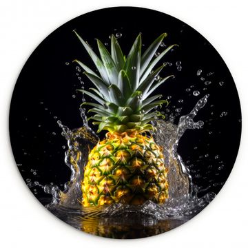 Runde Bilder - Ananas - Obst - Wasser - Pflanzen - Schwarz