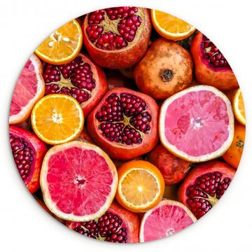 Runde Bilder - Zitrus und Granatapfel Mosaik