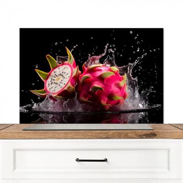 Spritzschutz Küche - Drachenfrucht - Schwarz - Wasser - Frucht - Frucht