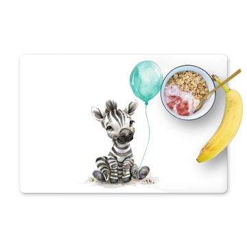 Tischset - Zebra - Babytier - Blauer Ballon - 6 Stück