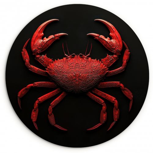 Runde Bilder - Krabbe - Rot - Fisch - Krustentiere