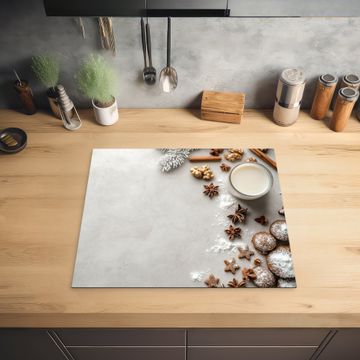 Herdabdeckplatte - Kräuter - Winter - Milch - Beton