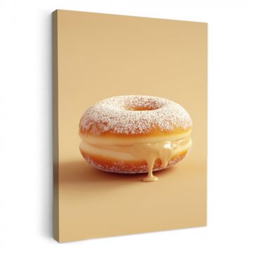 Leinwandbilder - Donut - Cremig - Puderzucker - Beige
