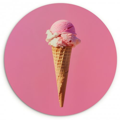 Runde Bilder - Horn - Schaufel Eiscreme - Rosa