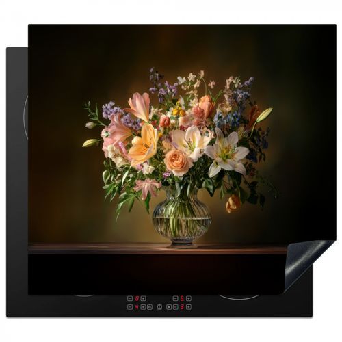 Herdabdeckplatte - Gläser - Blumen - Blumenstrauß - Farben