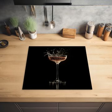 Herdabdeckplatte - Cocktail - Schwarz - Spritzer - Glas