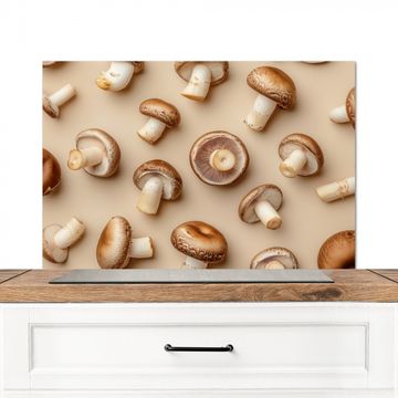Spritzschutz Küche - Kastanienpilze - Beige