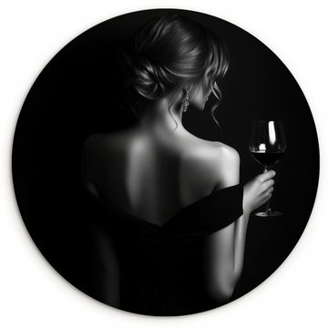 Runde Bilder - Frau - Wein - Kleid