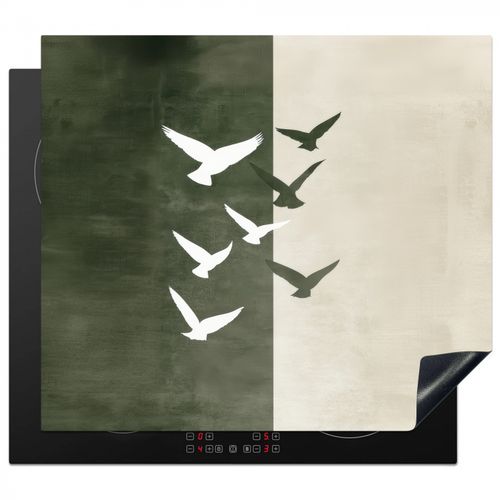 Herdabdeckplatte - Japandi - Vogel - Grün