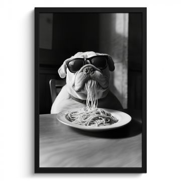 Bilder mit Rahmen - Hund - Bulldogge - Brille - Hart - Tiere