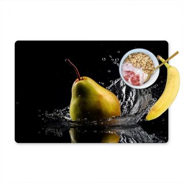 Tischset - Birne - Obst - Wasser - Schwarz - 6 Stück