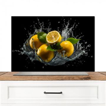 Spritzschutz Küche - Zitrone - Obst - Gelb - Schwarz