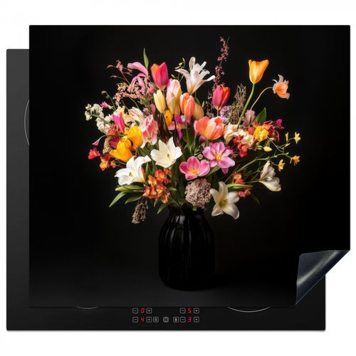 Herdabdeckplatte - Vase - Blumen - Tulpen