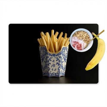 Tischset - Pommes frites - Porzellan - Delfter Blau - Lebensmittel - 6 Stück