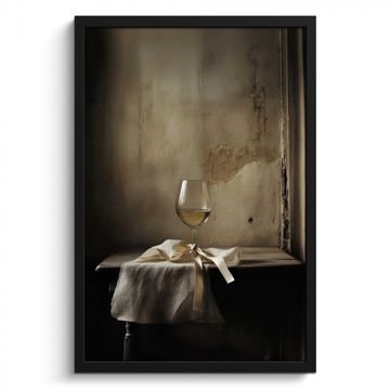 Bilder mit Rahmen - Schleife - Beige - Weiß - Wein