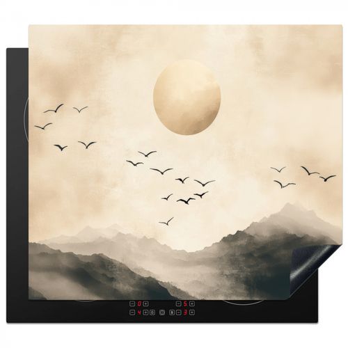 Herdabdeckplatte - Landschaft - Japandi - Vogel