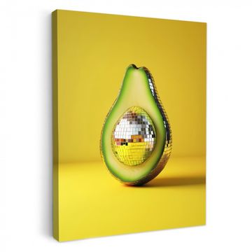 Leinwandbilder - Avocado - Discokugel - Gelb - Glitzer