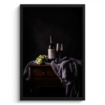 Bilder mit Rahmen - Trauben - Wein - Rot - Tafel