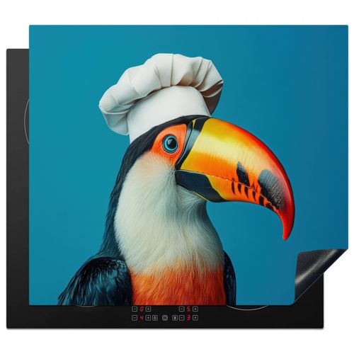 Herdabdeckplatte - Tukan - Papagei - Vogel - Kochmütze