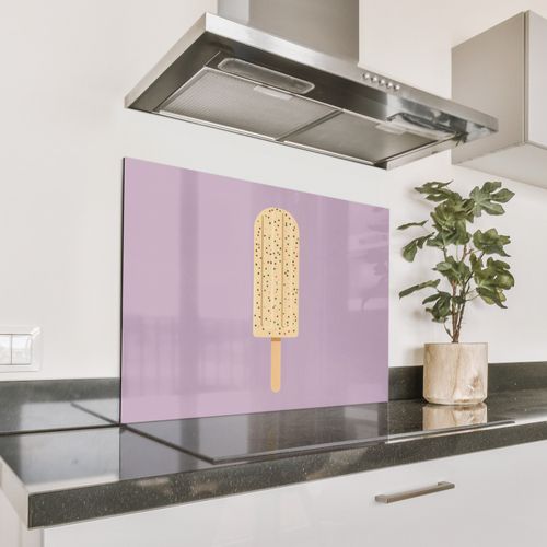 Spritzschutz Küche - Beige - Eiscreme - Sprenkeln