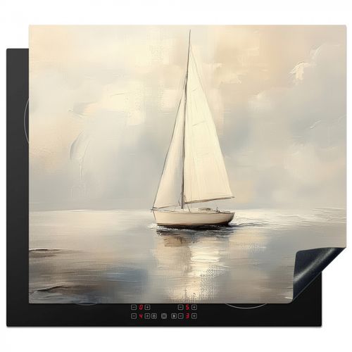 Herdabdeckplatte - Segelschiff - Meer - Bewölkt