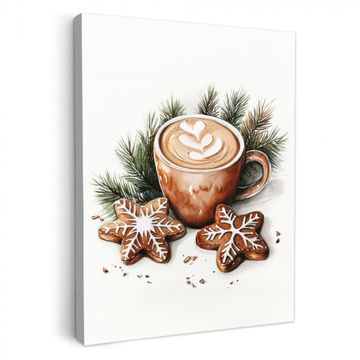 Leinwandbilder - Kaffee - Kuchen - Winter - Kunst - Weihnachten