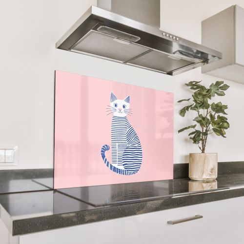 Katze - Illustration - Minimalistisch - Rosa