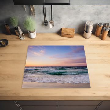 Herdabdeckplatte - Pastellfarbenes Meer im Abendlicht