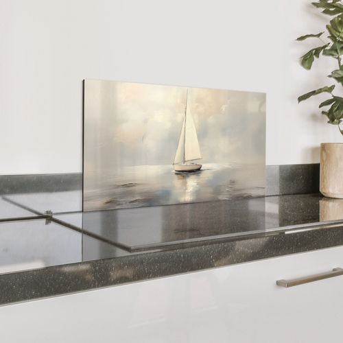 Spritzschutz Küche - Segelschiff - Meer - Bewölkt