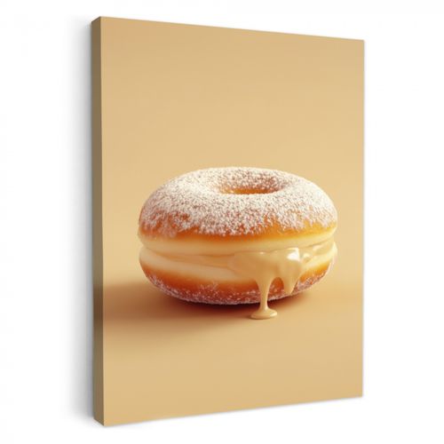 Leinwandbilder - Donut - Cremig - Puderzucker - Beige